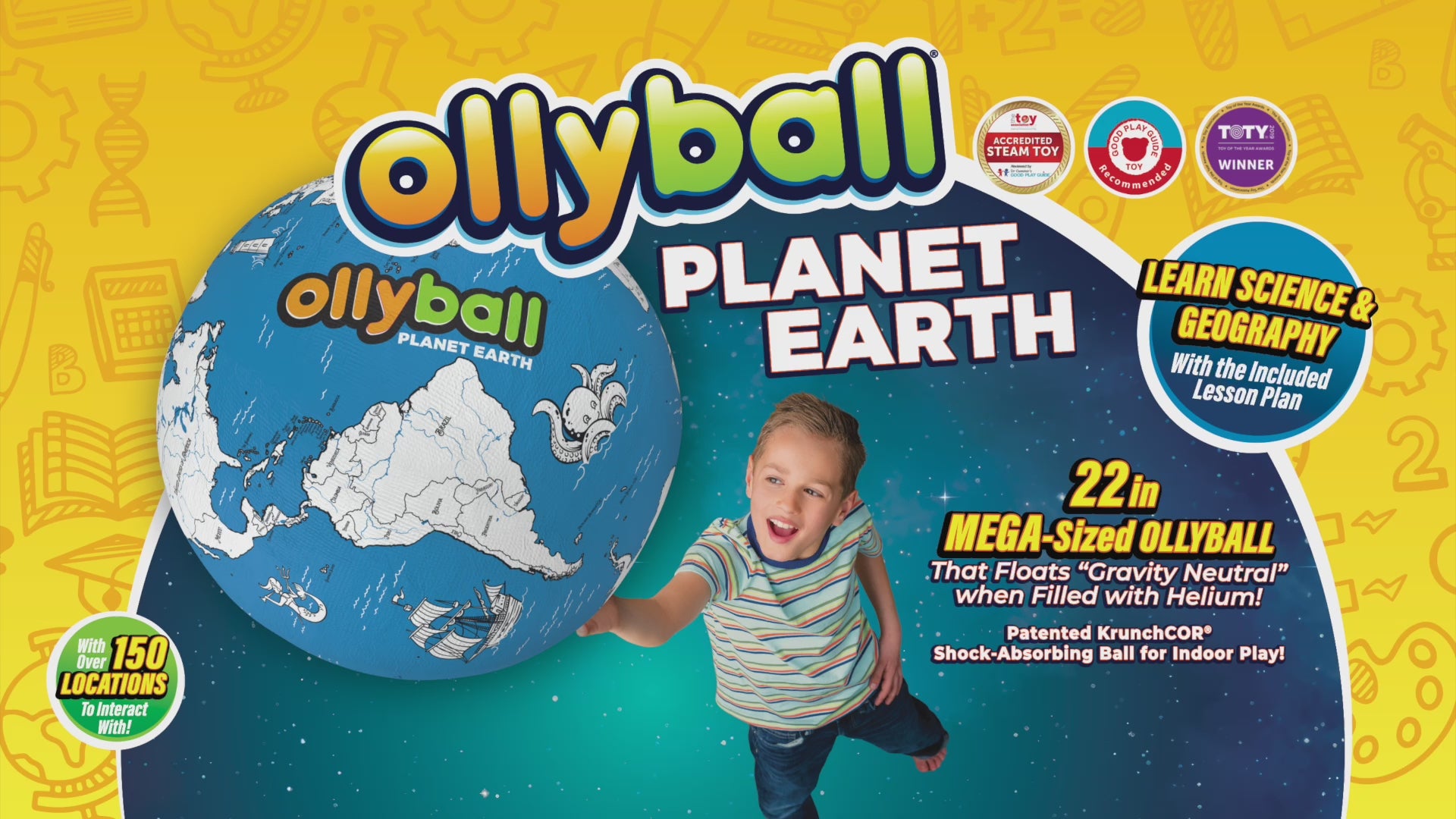 Ollyball PLANET EARTH 22" MEGA Sized with STEAM Lesson Plan – Victury ...